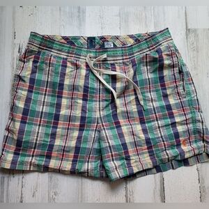 Polo Ralph Lauren Swim Trunks Mens S Plaid Drawstring Shorts Swimwear 90s
